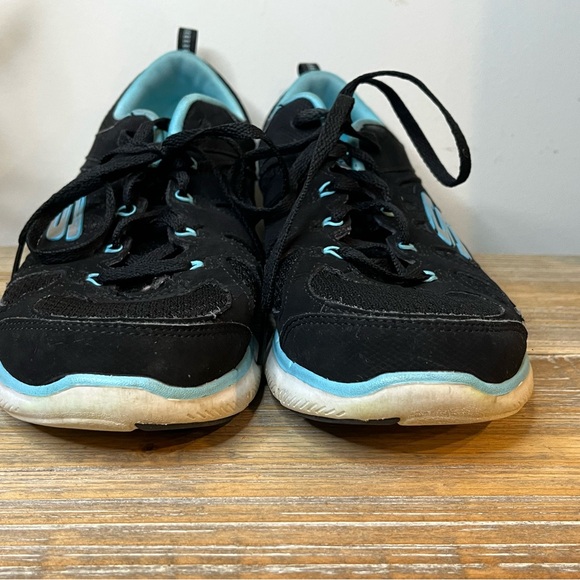 Women's Wide Fit Skechers Flex Appeal 2.0 Walking Sneakers Black Suede Size 8 - Picture 6 of 8